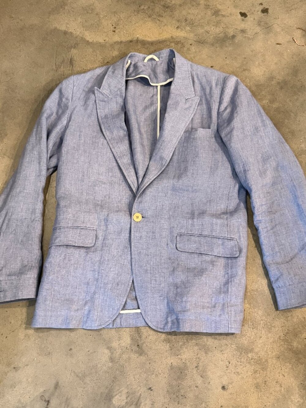 Oliver Spencer Linen Blazer - Sky Blue - size 42